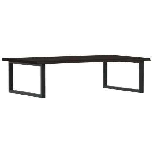 Zidna polica za Lavabo - Umivaonik od čelika i masivne hrastovine tamno smeđa i crna 100 x 60 x 2 cm 1 Pravokutno Cijena