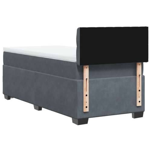 Box spring krevet s madracem tamnosivi 100x200 cm baršunasti - Tamno siva 100 x 200 cm Dizajn s gumbima Cijena
