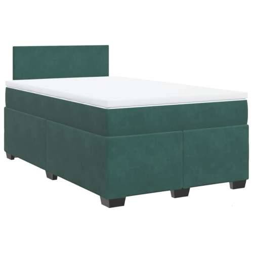 Krevet box spring s madracem tamnozeleni 120x190 cm baršunasti - Tamnozelena 120 x 190 cm Gladak dizajn Cijena