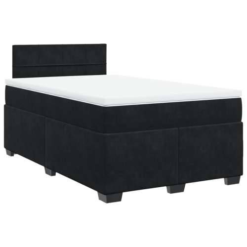 Krevet box spring s madracem crni 120 x 190 cm baršunasti Crna 120 x 190 cm Blok s kvadratima Cijena