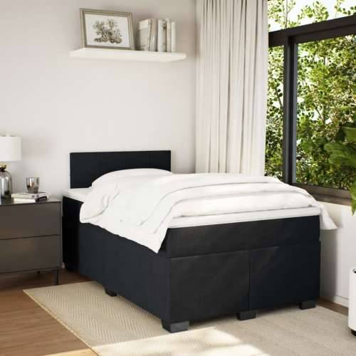 Krevet box spring s madracem crni 120 x 190 cm baršunasti Crna 120 x 190 cm Blok s kvadratima Cijena