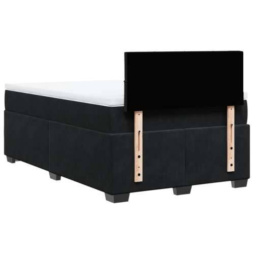 Krevet box spring s madracem crni 120 x 190 cm baršunasti Crna 120 x 190 cm Blok s kvadratima Cijena