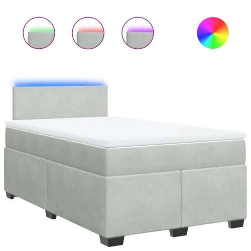 Box spring krevet s madracem svjetlosivi 120x200 cm baršunasti - Svjetlosiva 120 x 200 cm Gladak dizajn Cijena