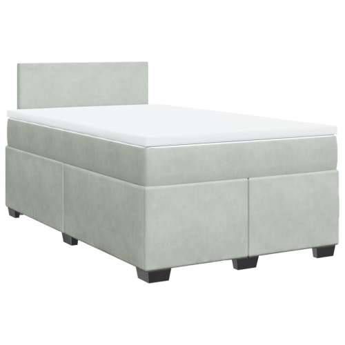 Box spring krevet s madracem svjetlosivi 120x200 cm baršunasti - Svjetlosiva 120 x 200 cm Gladak dizajn Cijena