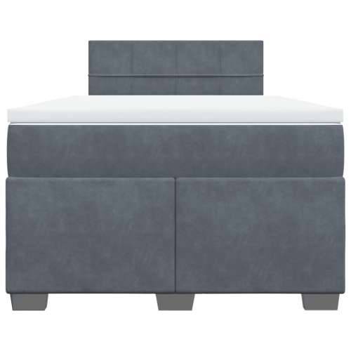 Box spring krevet s madracem tamnosivi 120 x 200 cm baršunasti Tamno siva 120 x 200 cm Blok s kvadratima Cijena