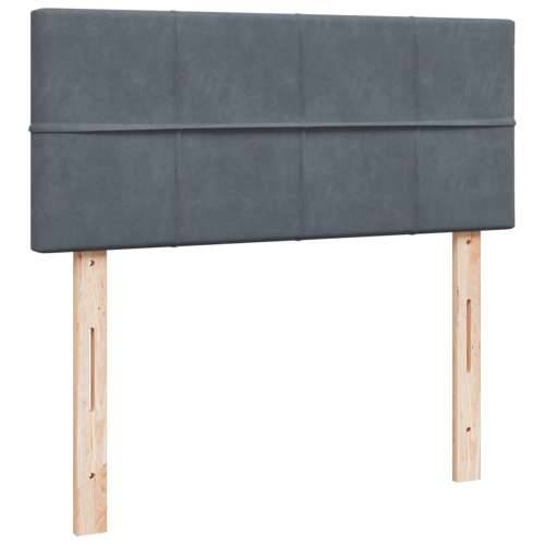 Box spring krevet s madracem tamnosivi 120 x 200 cm baršunasti Tamno siva 120 x 200 cm Blok s kvadratima Cijena