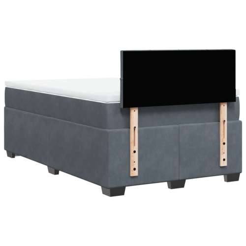 Box spring krevet s madracem tamnosivi 120 x 200 cm baršunasti Tamno siva 120 x 200 cm Blok s kvadratima Cijena