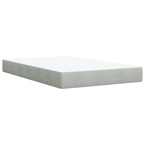 Box spring krevet s madracem svjetlosivi 120x200 cm baršunasti - Svjetlosiva 120 x 200 cm Dizajn s gumbima Cijena