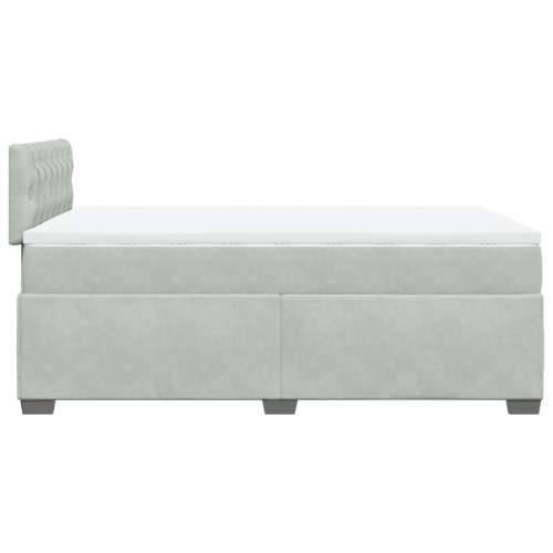 Box spring krevet s madracem svjetlosivi 120x200 cm baršunasti - Svjetlosiva 120 x 200 cm Dizajn s gumbima Cijena