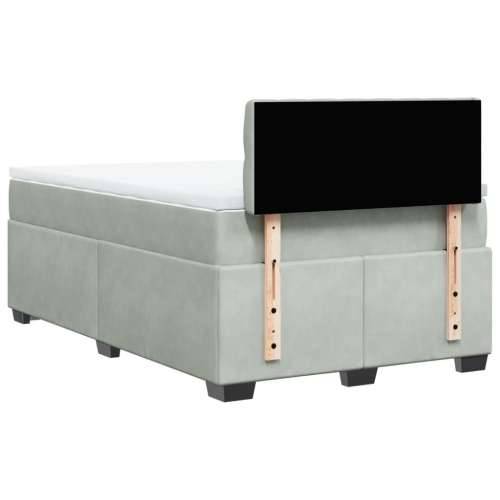 Box spring krevet s madracem svjetlosivi 120x200 cm baršunasti - Svjetlosiva 120 x 200 cm Dizajn s gumbima Cijena