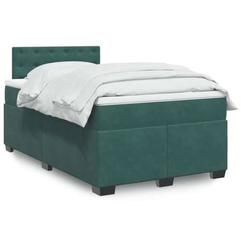 Box spring krevet s madracem tamnozeleni 120x200 cm baršunasti - Tamnozelena 120 x 200 cm gumbi Cijena