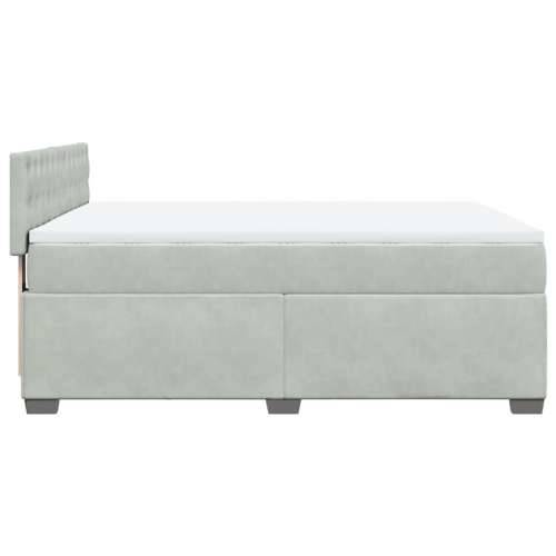 Krevet s oprugama i madracem svjetlosivi 140x190 cm baršunasti - Svjetlosiva 140 x 190 cm gumbi Cijena