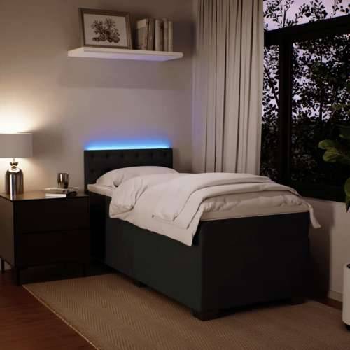 Krevet box spring s madracem crni za jednu osobu baršunasti - Tamno siva jedna veličina Blok s kvadratima Cijena