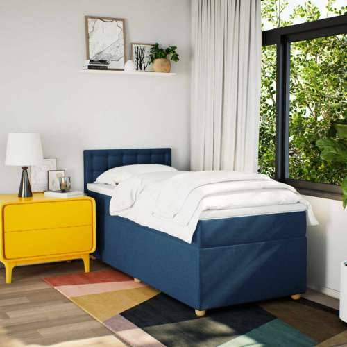 Krevet s oprugama i madracem plavi 80x200 cm od tkanine - Plava 80 x 200 cm gumbi Cijena