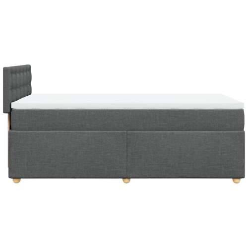 Krevet s oprugama i madracem tamnosivi 90 x 190 cm od tkanine - Tamno siva 90 x 190 cm gumbi Cijena
