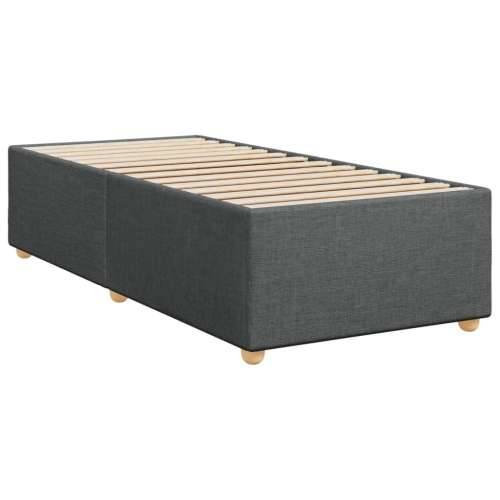 Krevet s oprugama i madracem tamnosivi 90 x 190 cm od tkanine - Tamno siva 90 x 190 cm gumbi Cijena