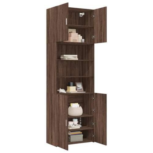 Visoka komoda boja hrasta 80x42,5x249 cm od konstruiranog drva - Smeđi hrast 1 Cijena