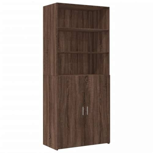 Visoka komoda boja hrasta 80x42,5x249 cm od konstruiranog drva - Smeđi hrast 1 Cijena
