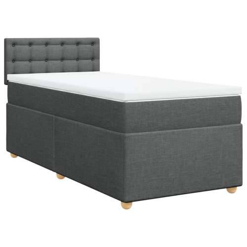 Krevet s oprugama i madracem tamnosivi 90x200 cm od tkanine Tamno siva 90 x 200 cm gumbi Cijena