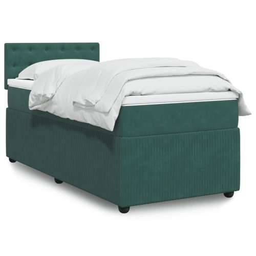 Box spring krevet s madracem tamnozeleni 80 x 200 cm baršunasti - Tamnozelena 80 x 200 cm gumbi Cijena