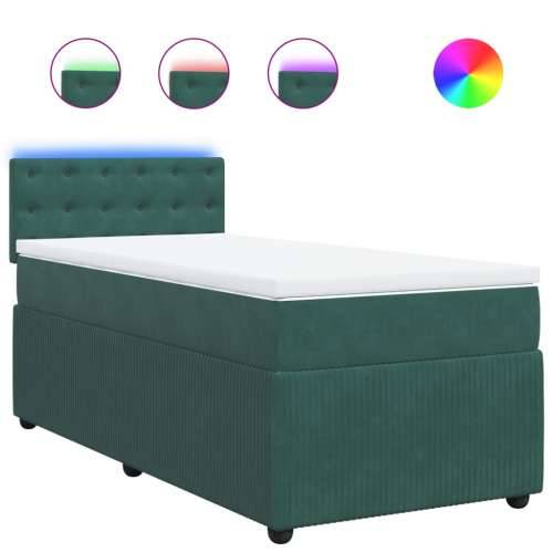 Box spring krevet s madracem tamnozeleni 80 x 200 cm baršunasti - Tamnozelena 80 x 200 cm gumbi Cijena