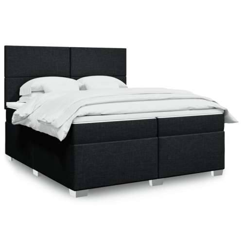 Krevet s oprugama i madracem crni 200x200 cm od tkanine Crna 200 x 200 cm Gladak dizajn Cijena