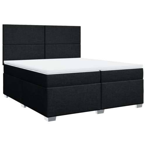 Krevet s oprugama i madracem crni 200x200 cm od tkanine Crna 200 x 200 cm Gladak dizajn Cijena