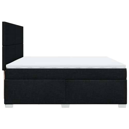 Krevet s oprugama i madracem crni 200x200 cm od tkanine Crna 200 x 200 cm Gladak dizajn Cijena