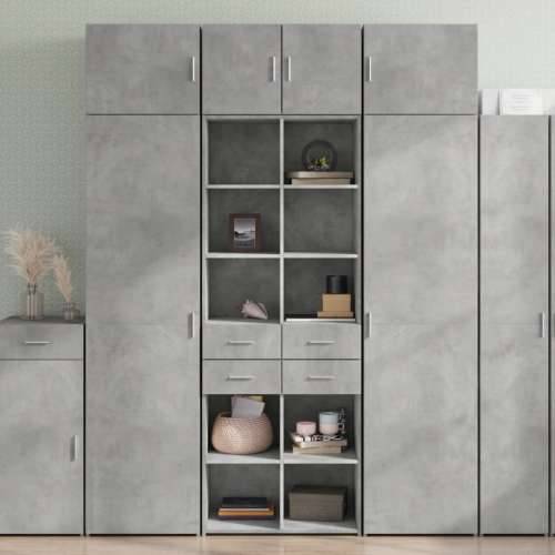 Visoka komoda boja betona 70x42,5x185 cm od konstruiranog drva - Beton siva 1 Cijena