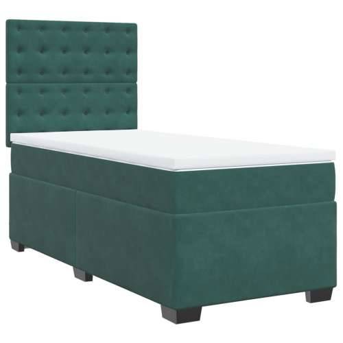 Box spring krevet s madracem tamnozeleni 90x190 cm baršunasti - Tamnozelena 90 x 190 cm gumbi Cijena