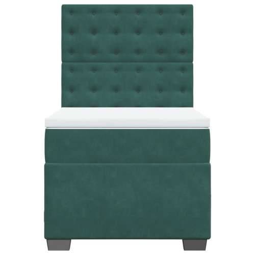 Box spring krevet s madracem tamnozeleni 90x190 cm baršunasti - Tamnozelena 90 x 190 cm gumbi Cijena