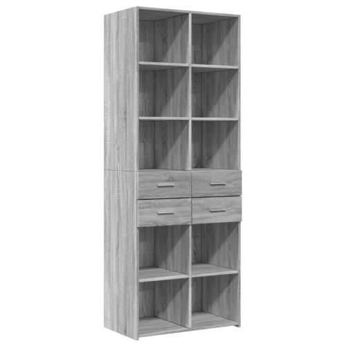 Visoka komoda boja hrasta 70x42,5x185 cm od konstruiranog drva - Sivi hrast sonoma 1 Cijena