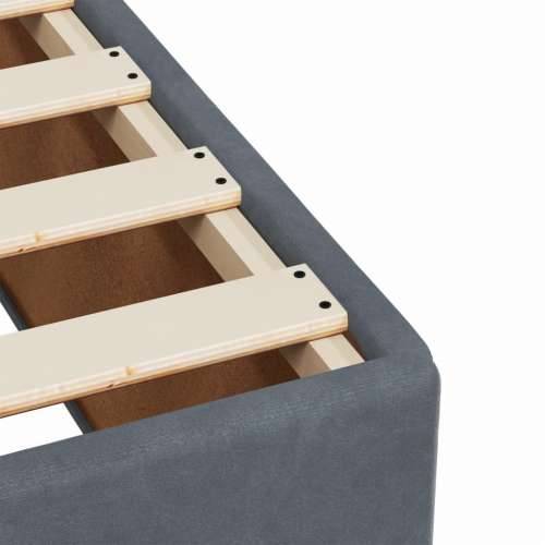 Box spring krevet s madracem tamnosivi 90x200 cm baršunasti - Tamno siva 90 x 200 cm Dizajn s gumbima Cijena