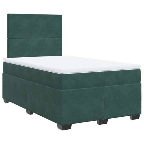 Krevet box spring s madracem tamnozeleni 120x190 cm baršunasti - Tamnozelena 120 x 190 cm Gladak dizajn Cijena