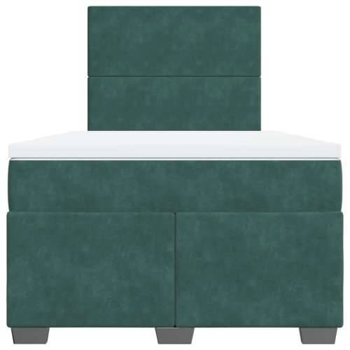 Krevet box spring s madracem tamnozeleni 120x190 cm baršunasti - Tamnozelena 120 x 190 cm Gladak dizajn Cijena