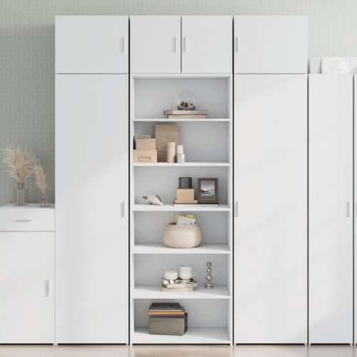 Visoka komoda bijela 70x41x185 cm od konstruiranog drva - Bijela 1 Cijena