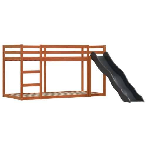 Krevet na kat s toboganom i zavjesama bijelo-crni 90 x 200 cm - Smeđa i crna 90 x 200 cm Cijena