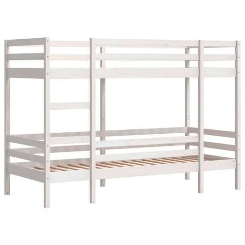 Krevet na kat bijeli 90 x 200 cm od masivne borovine - Bijela 90 x 200 cm Cijena