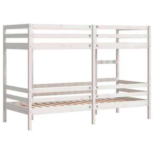 Krevet na kat bijeli 90 x 200 cm od masivne borovine - Bijela 90 x 200 cm Cijena