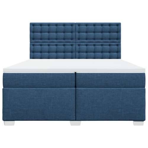 Krevet s oprugama i madracem plavi 200 x 200 cm od tkanine - Plava 200 x 200 cm gumbi Cijena