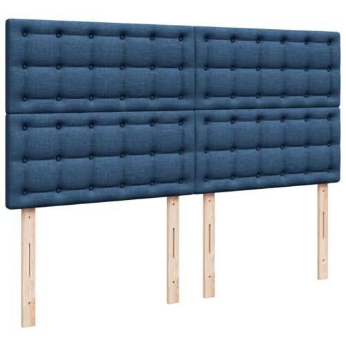 Krevet s oprugama i madracem plavi 200 x 200 cm od tkanine - Plava 200 x 200 cm gumbi Cijena