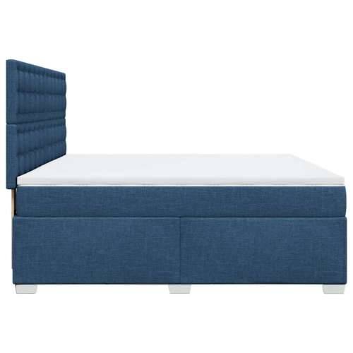 Krevet s oprugama i madracem plavi 200 x 200 cm od tkanine - Plava 200 x 200 cm gumbi Cijena