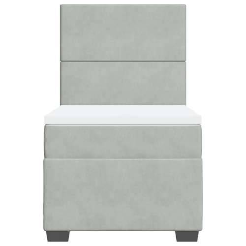 Box spring krevet s madracem svjetlosivi 80 x 200 cm baršunasti - Svjetlosiva 80 x 200 cm Gladak dizajn Cijena