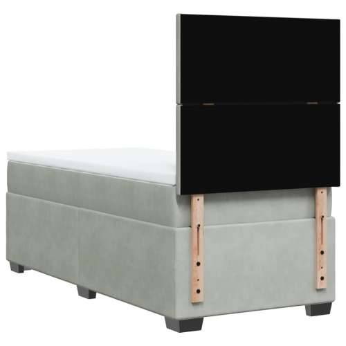 Box spring krevet s madracem svjetlosivi 80 x 200 cm baršunasti - Svjetlosiva 80 x 200 cm Gladak dizajn Cijena