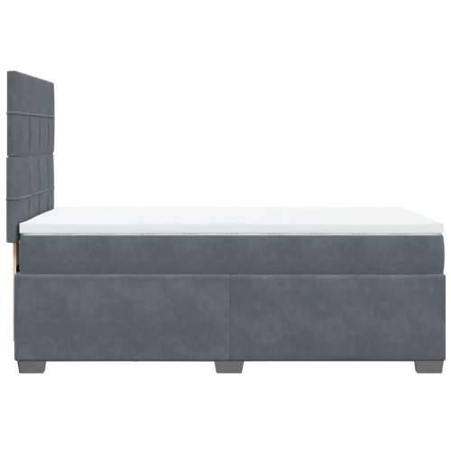 Box spring krevet s madracem tamnosivi 80 x 200 cm baršunasti Tamno siva 80 x 200 cm Blok s kvadratima Cijena