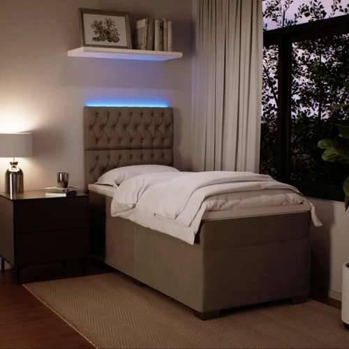 Box spring krevet s madracem svjetlosivi 80 x 200 cm baršunasti - Svjetlosiva 80 x 200 cm Dizajn s gumbima Cijena