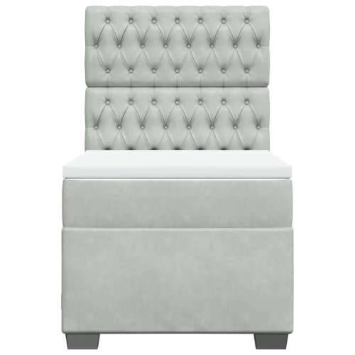 Box spring krevet s madracem svjetlosivi 80 x 200 cm baršunasti - Svjetlosiva 80 x 200 cm Dizajn s gumbima Cijena