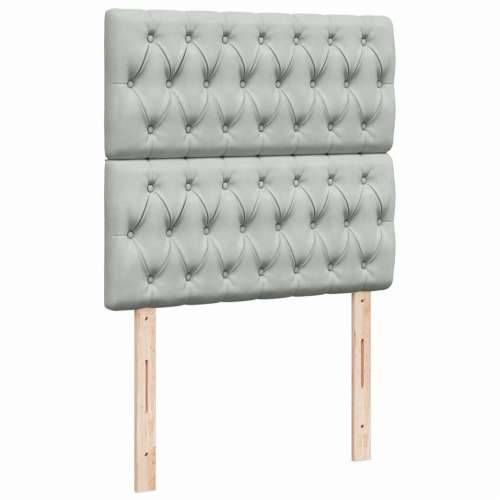 Box spring krevet s madracem svjetlosivi 80 x 200 cm baršunasti - Svjetlosiva 80 x 200 cm Dizajn s gumbima Cijena