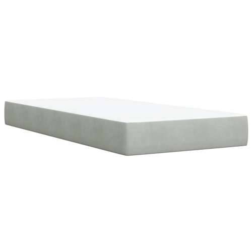 Box spring krevet s madracem svjetlosivi 80 x 200 cm baršunasti - Svjetlosiva 80 x 200 cm Dizajn s gumbima Cijena