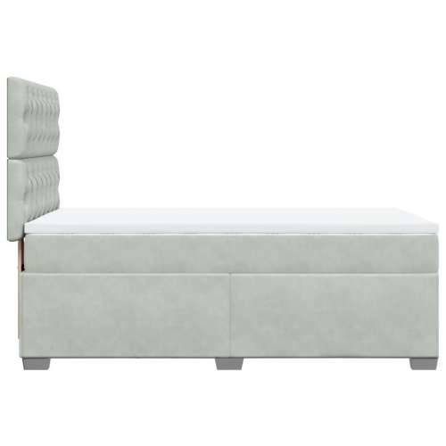 Box spring krevet s madracem svjetlosivi 80 x 200 cm baršunasti - Svjetlosiva 80 x 200 cm Dizajn s gumbima Cijena